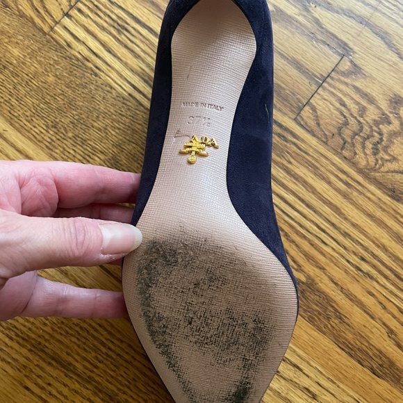 Prada Pumps Nazy Blue Suede EU Size 37 1/2 - Picture 3 of 3